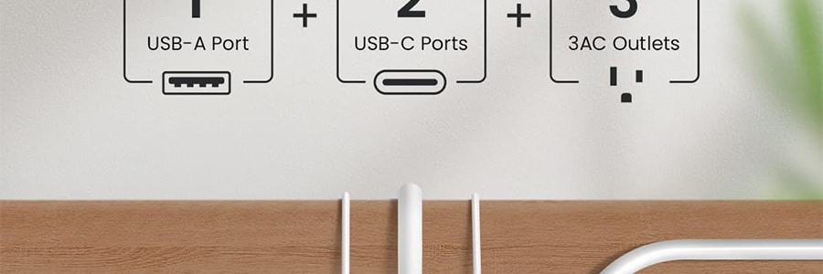 GONEO公牛 新款美标多功能有线插座 USB &Type C & 3插头 5FT