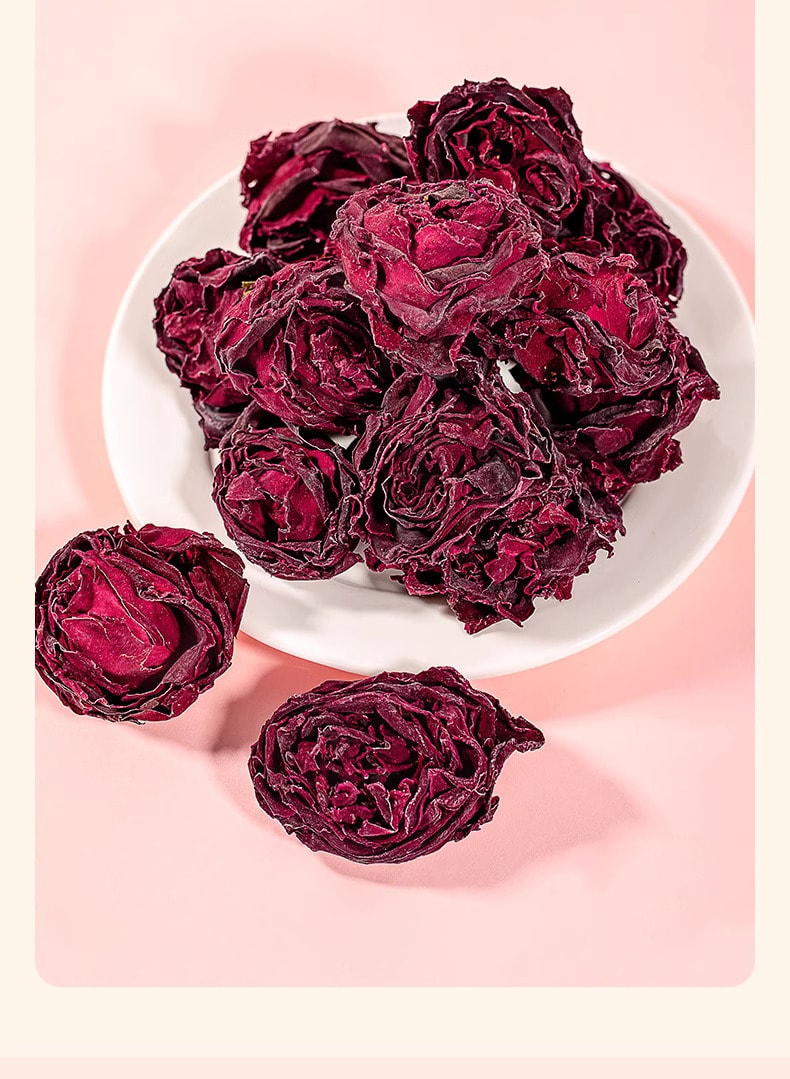 中国 滇二娃 花青素之王 刘亦菲美颜茶 墨红玫瑰 当季特级云南冻干大花冠 可冷泡热泡 可配果茶  农科院支持 一杯一朵花 30克