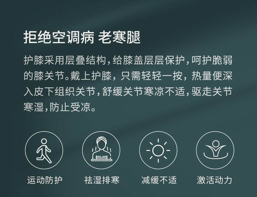 【中國直郵】小米有品PMA酷輕鬆石墨烯遠紅外線熱敷理療護膝 銀灰色(單只裝)