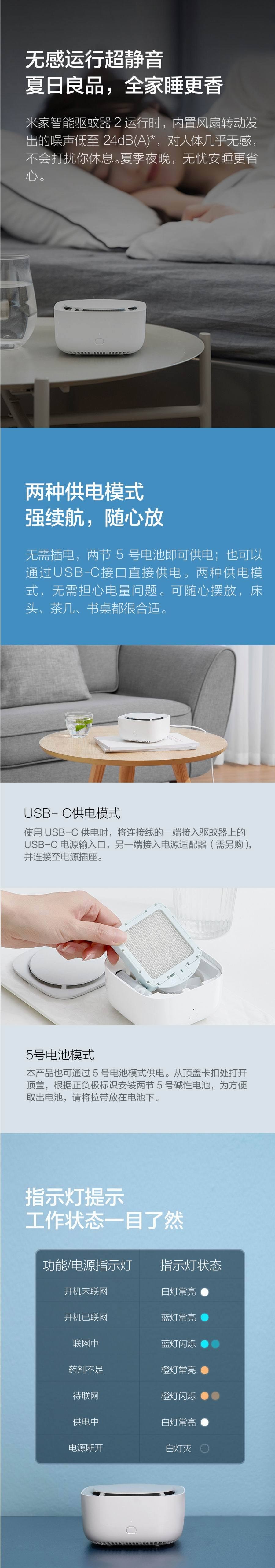 【中国直邮】小米有品米家智能驱蚊器2 白色