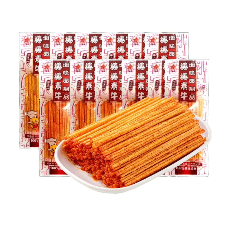 【中国直邮】 李星星 棒棒牛辣条  大辣棒面筋8090后怀旧儿时经典小辣棒小包素零食 18g*10包