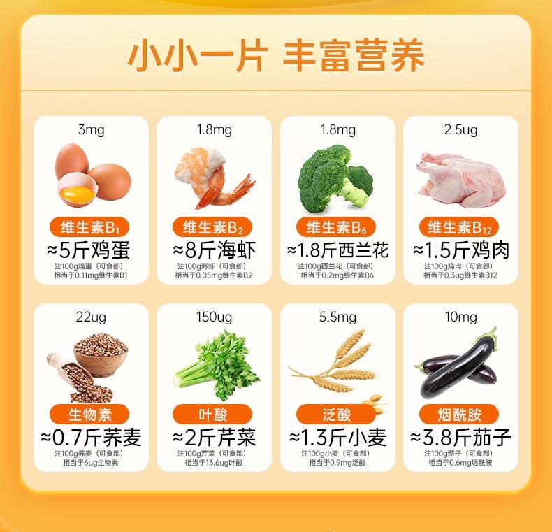 【中国直邮】 九芝堂 维生素b族复合片 b6提高新陈代谢 一次补充11种营养素正品 100片/瓶