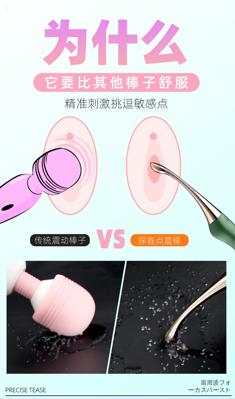 【中國直郵】久愛 新品 充電震動按摩棒 女士情趣用品 探春-酒紅款