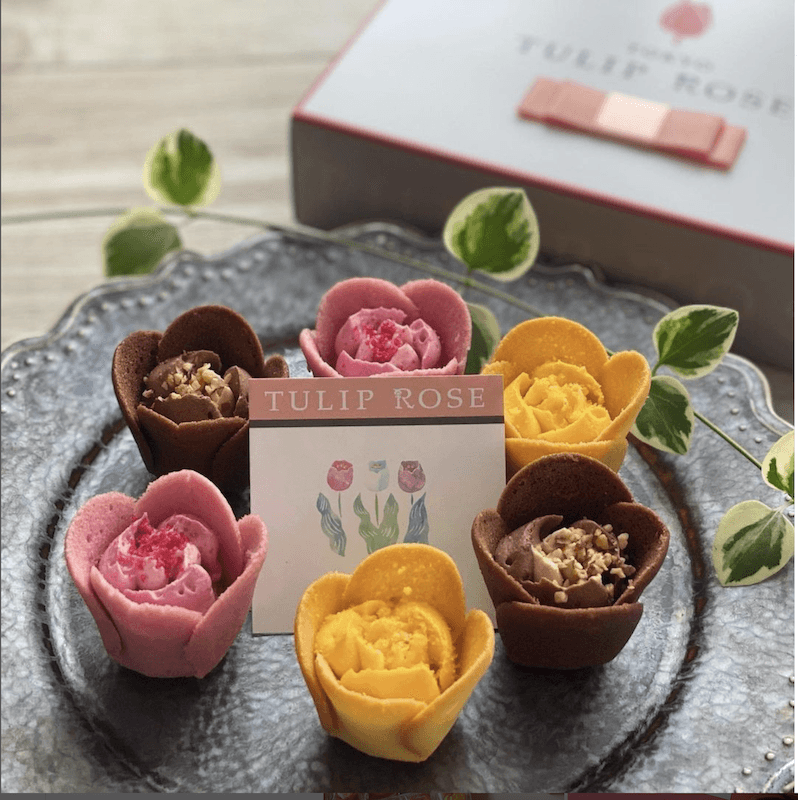 【日本直邮】日本超人气点心伴手礼 TOKYO TULIP ROSE 玫瑰花瓣形型三种味装点心 9个装