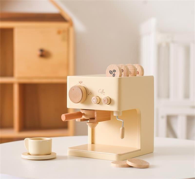 【中國直郵】 FOXTAIL 兒童過家家木質玩具 益智 親子 多功能 寶寶 仿真餐廚套裝 環保-咖啡機 1套*|預計到達時間3-4週
