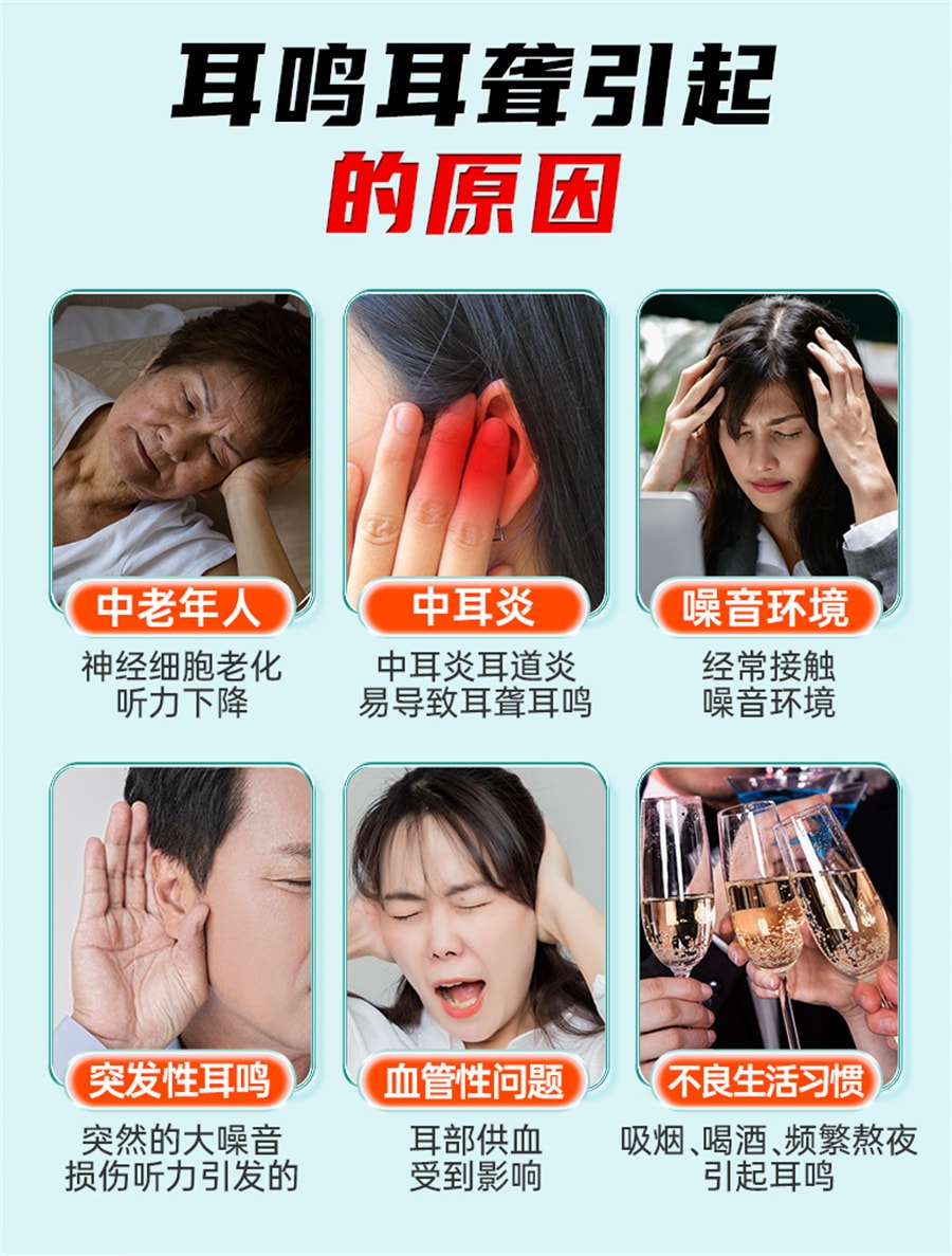 【中国直邮】北京同仁堂 耳鸣贴神经性耳鸣耳部嗡嗡响耳康专用穴位压力刺激贴膏 12贴/盒