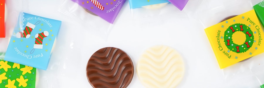 日本ROYCE若翼族 波浪形雙拼巧克力禮盒 40枚【聖誕節限定】【牛奶巧克力+白巧克力】