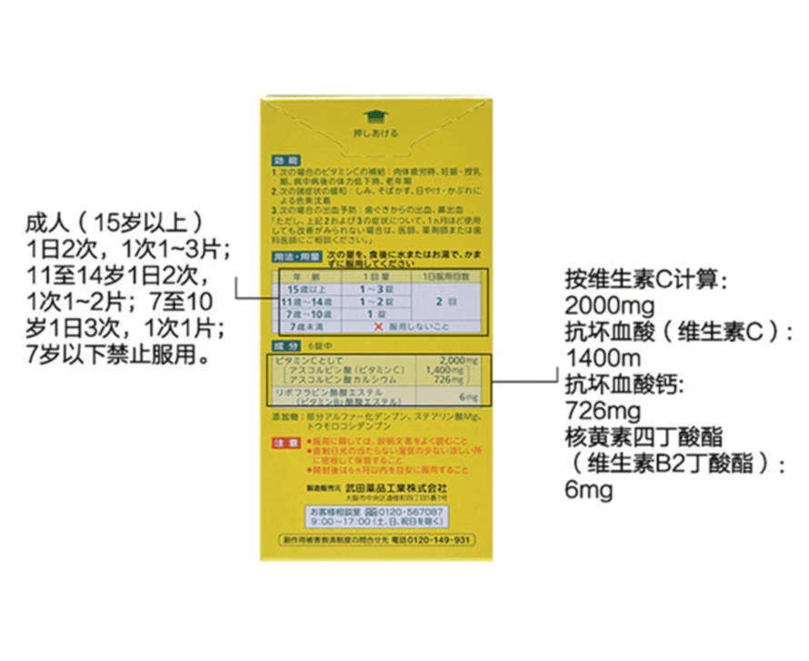 【日本直邮】TAKEDA武田制药维生素C维他命C高浓度VC 300粒