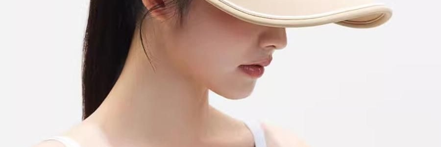 小野和子 防晒帽 遮阳帽 空顶帽  可折叠收纳便携帽子 黑色