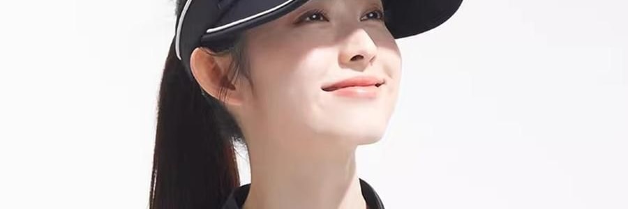 小野和子 防晒帽 遮阳帽 空顶帽  可折叠收纳便携帽子 黑色