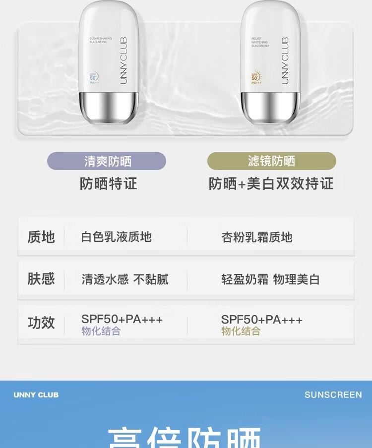 【中国直邮】悠宜(unny club)  光护 摇摇乐防晒乳 防水防汗 防晒伤清爽不油   国货之光  SPF50+ PA++++  50ml