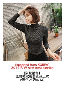 KOREA Shining Button Blouse Shirts Black One Size(Free) [Free Shipping]
