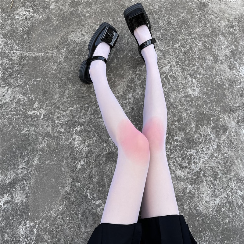 【中国直邮】爪哇岛 超薄膝盖腮红丝袜 肤色渐变色 JK日系丝袜 1件