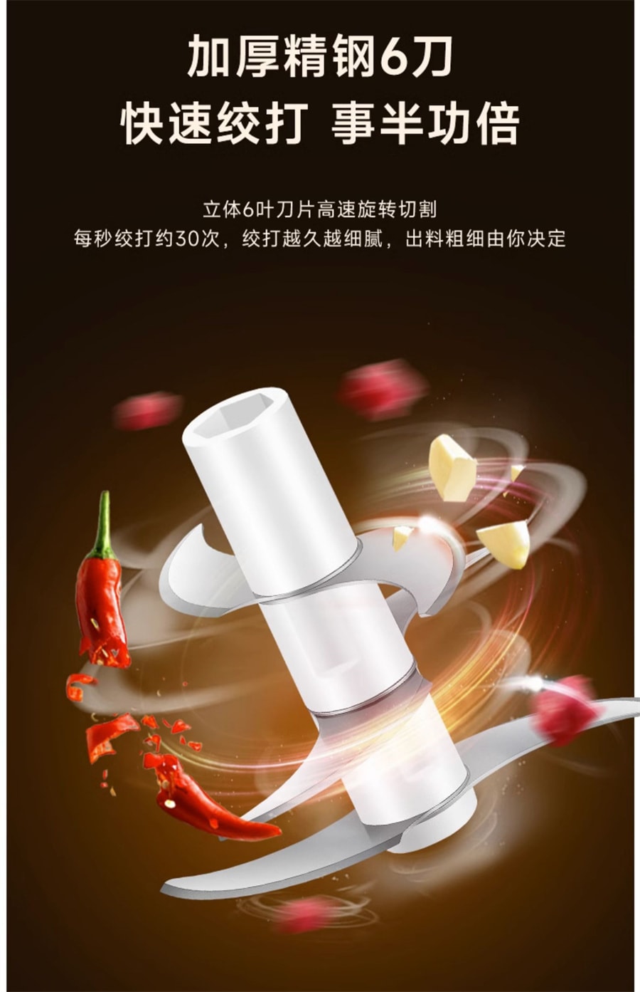【中国直邮】荣事达  蒜泥神器电动搅蒜器蒜蓉大蒜捣碎器打蒜器压蒜器绞蒜捣蒜器   350ml三叶刀头