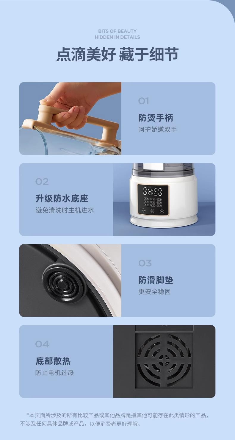 BECWARE 高端家用多功能破壁机 大容量分体式豆浆机 1件入
