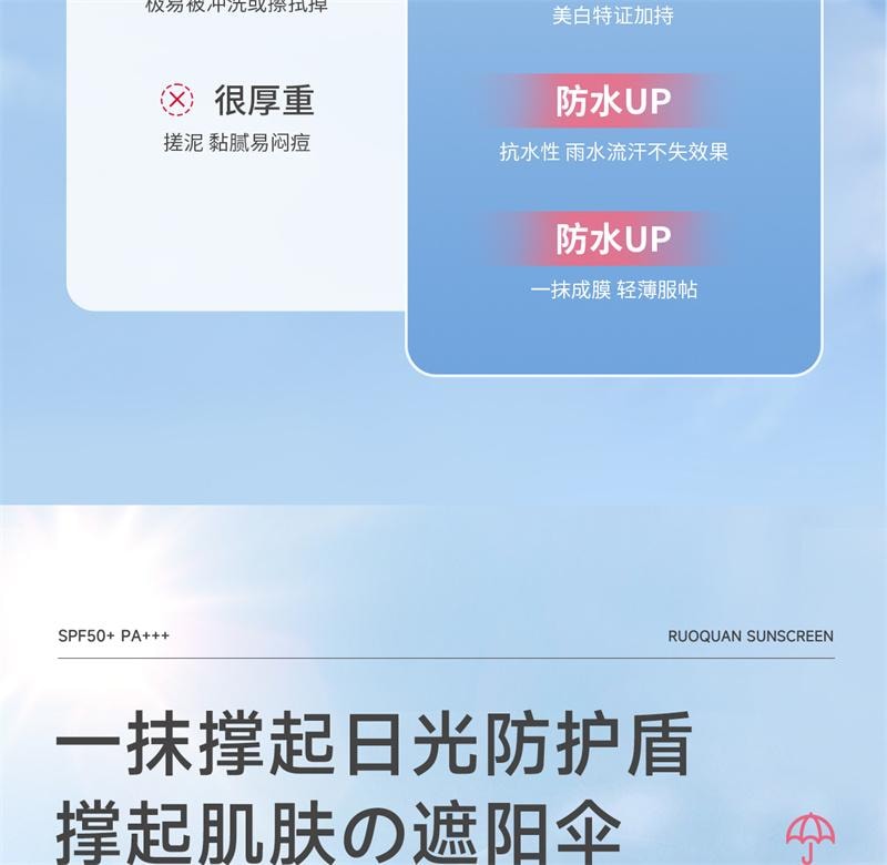 【中国直邮】  花园备忘录 防晒乳军训防紫外线美白晒不黑隔离清爽不假白 50ml 1支装