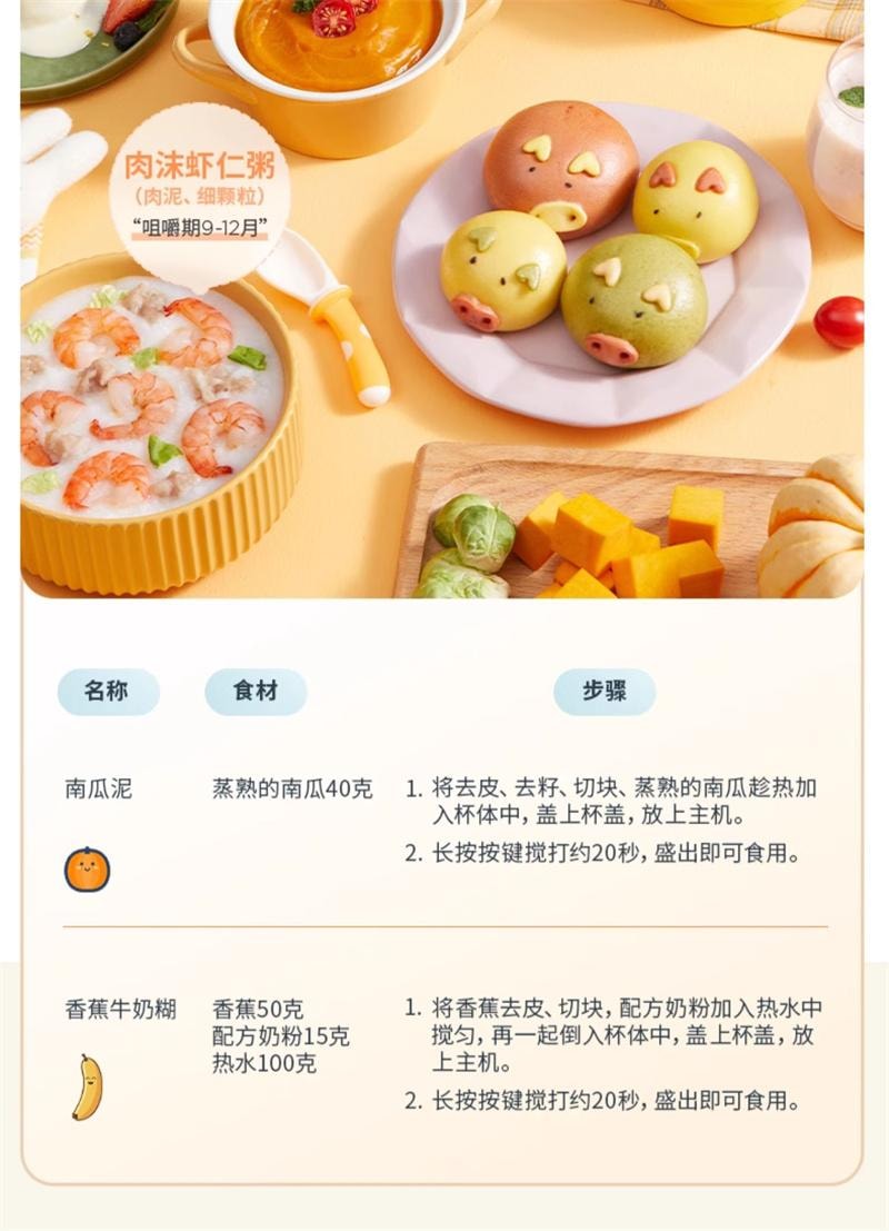 【中国直邮】 九阳 辅食机绞肉机全自动婴儿宝宝料理机单杯单刀打泥神器 玉簪绿 1个装