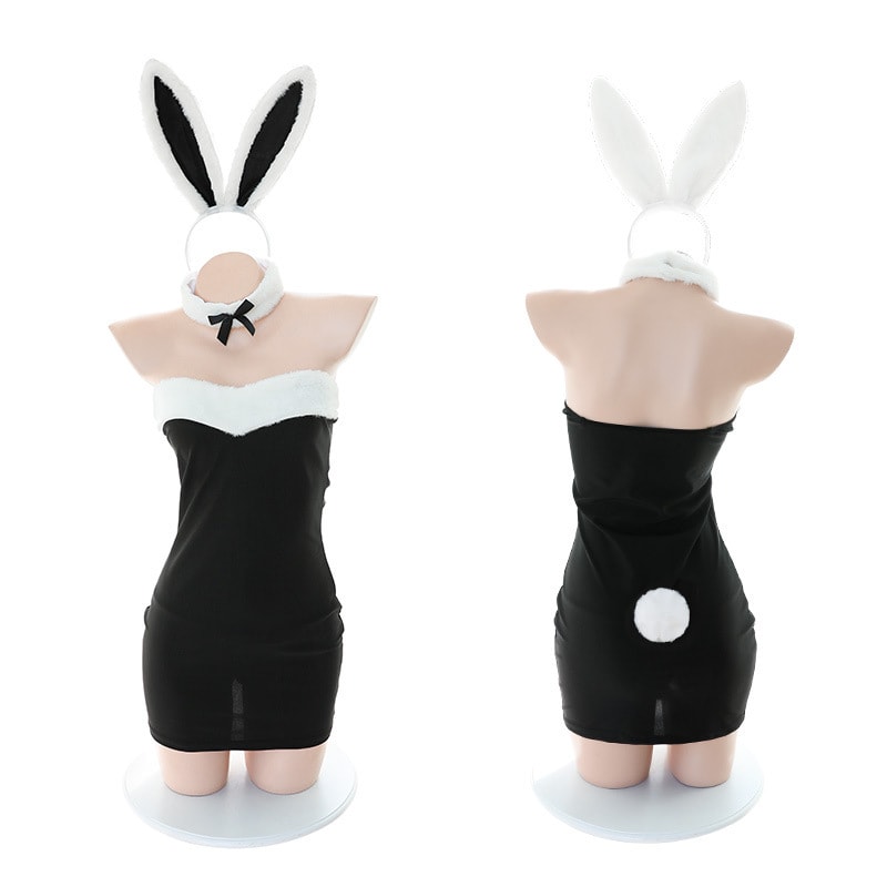 [中國直郵] 霏慕 可愛情趣內衣套裝制服誘惑兔女郎兔子裝 黑色 均碼