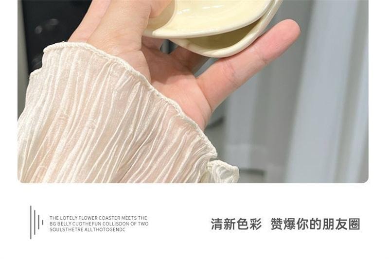 【中國直郵】 親太太 可愛起司陶瓷調味碟套裝火鍋沾醬醋碟 奶黃色6碟+收納罐(不含米奇)