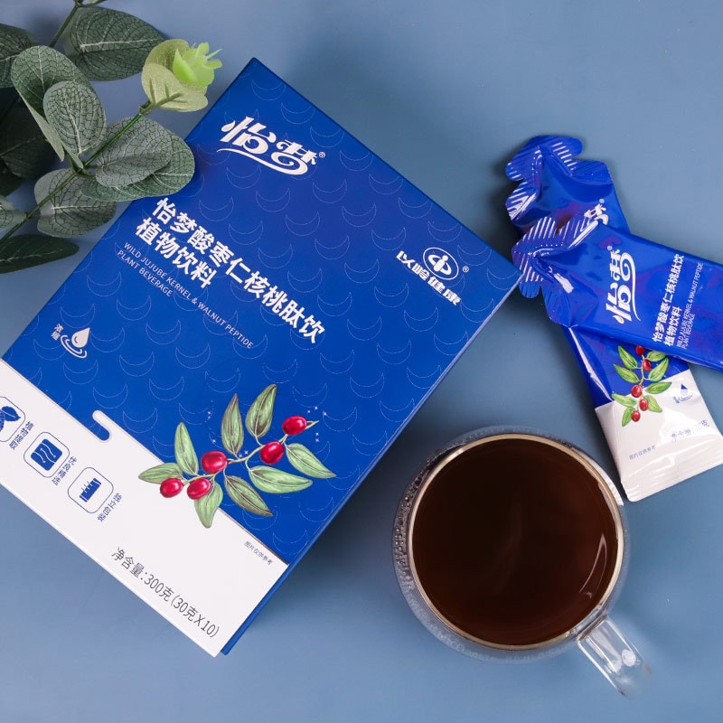 【中国直邮】以岭 酸枣仁核桃肽饮植物饮料 改善睡眠 30克*10条