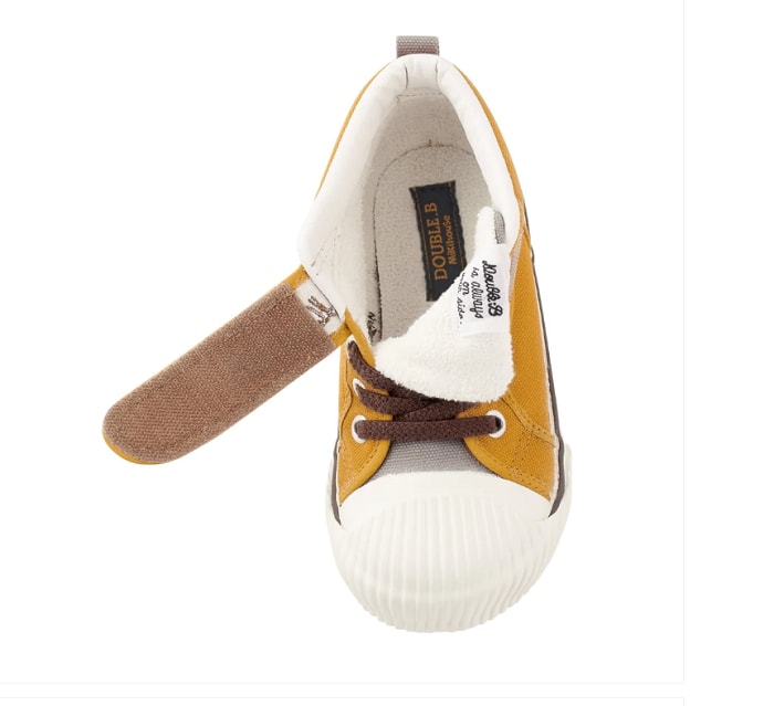 【日本直效郵件】MIKIHOUSE||黑熊 兒童二段穩定鞋帆鞋布鞋休閒鞋餅乾鞋 ||黃色 16.0cm 1雙