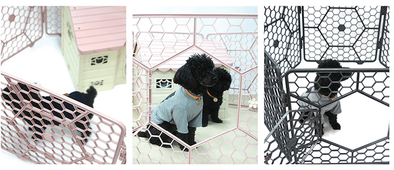 8-Panel Plastic Customizable Pet Playpen Exercise Fence Cage - (Light Grey)