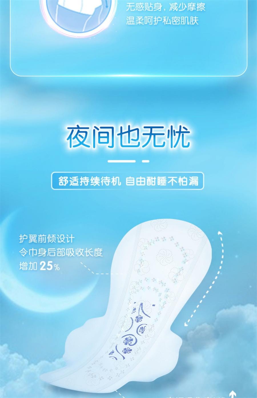 Thin cotton soft sanitary napkins: Daily use 240mm8 pieces /2 packs + Night use 280mm8 pieces /1 pack