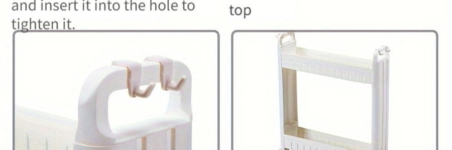 3層邊縫櫃夾縫櫃子 縫隙收納櫃 附輪子掛鉤 45×10×73cm