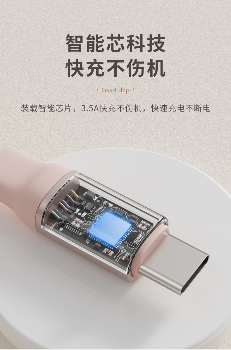 【中國直郵】冇心手機三合一數據線快充適用於iphone 安卓全系列 夢幻藍