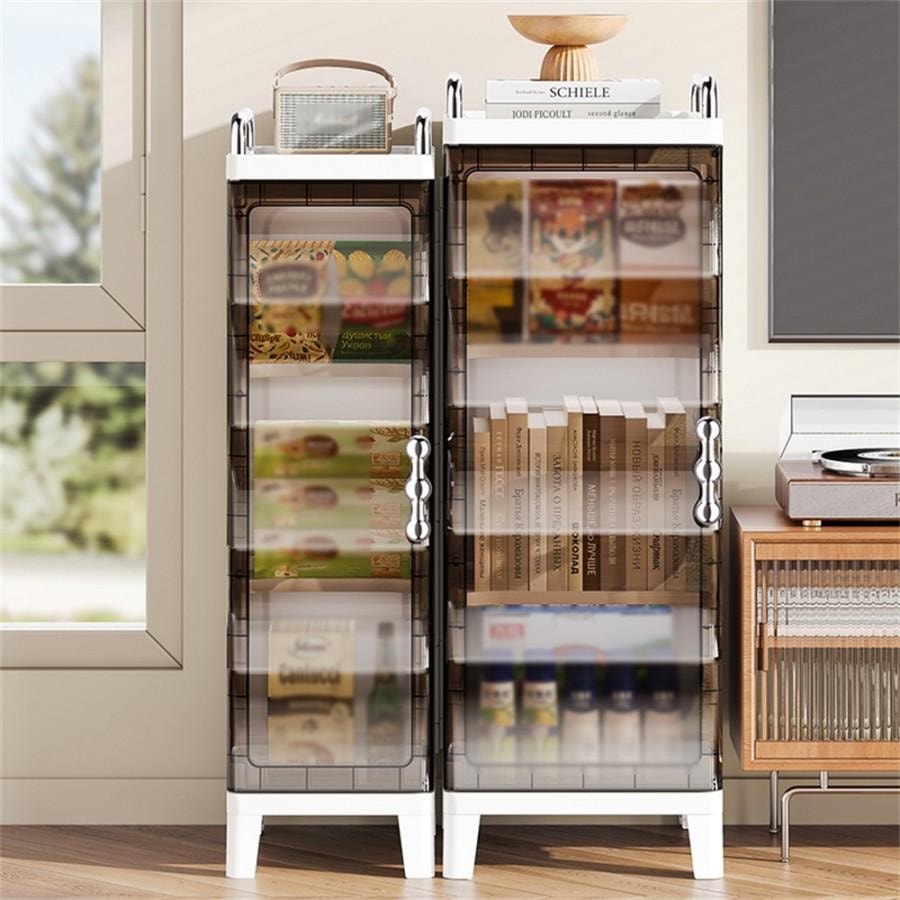 【中國直郵】 美國 法提娜 窄縫 折疊收納櫃 塑膠 磁吸開門 收納櫃儲物櫃 適用於浴室廁所客廳臥室儲物 1個