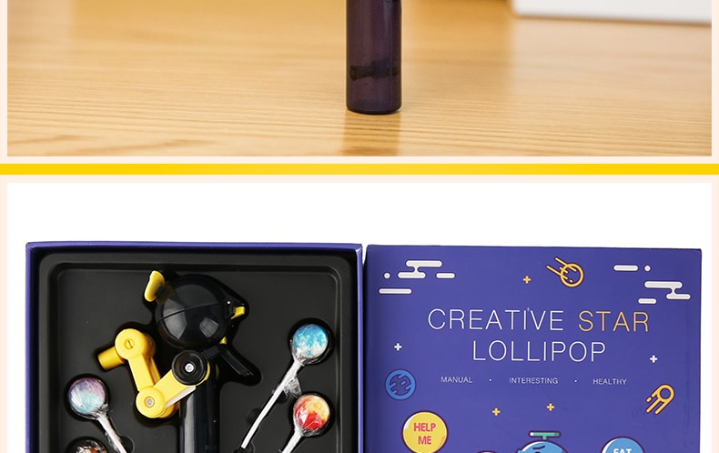 Starry lollipop and toy robot gift box