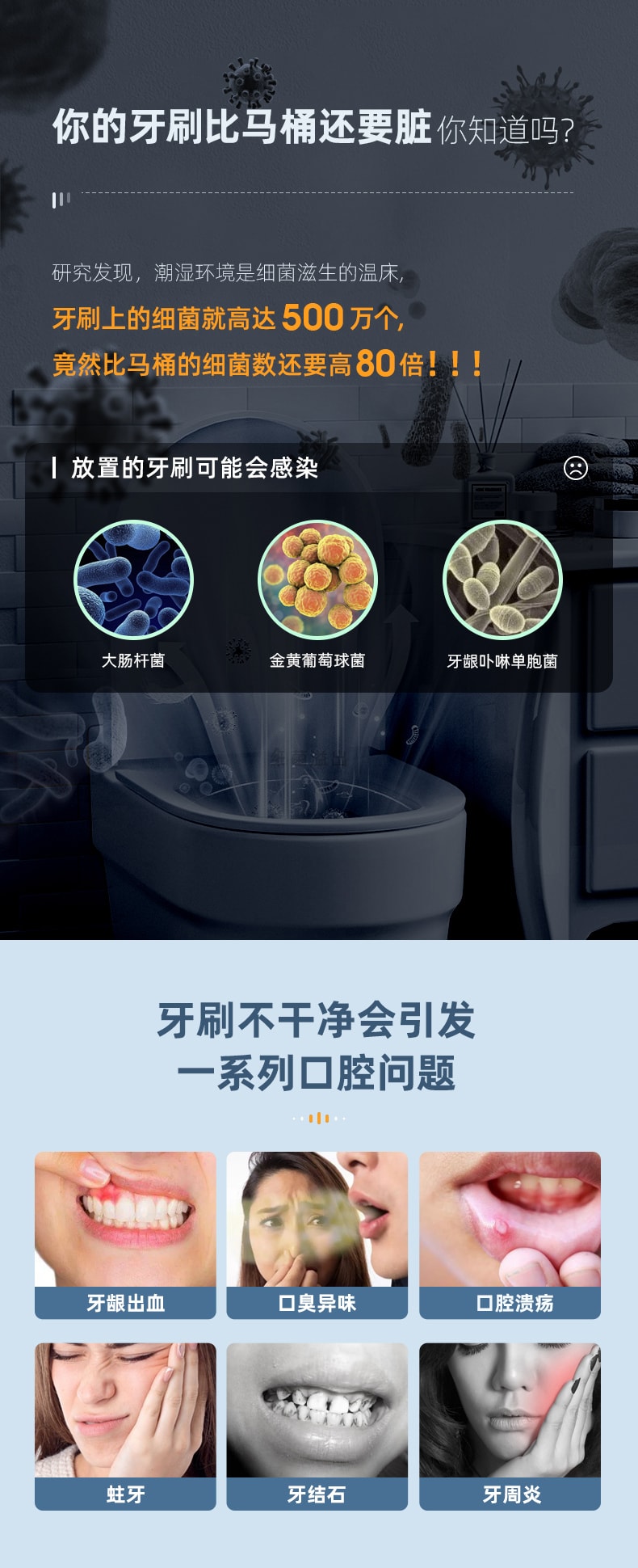 【中国直邮】东菱  紫外线牙刷消毒器杀菌家用自动免打孔    蓝色