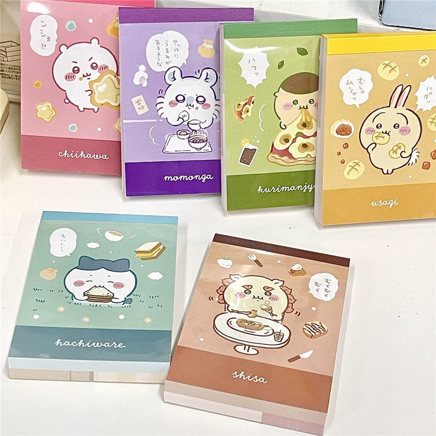 【中國直郵】FOXTAIL chiikawa便條本 卡通彩頁吉伊卡哇自嘲熊小八可愛可撕-6本套裝 丨*預計到達時間3-4週