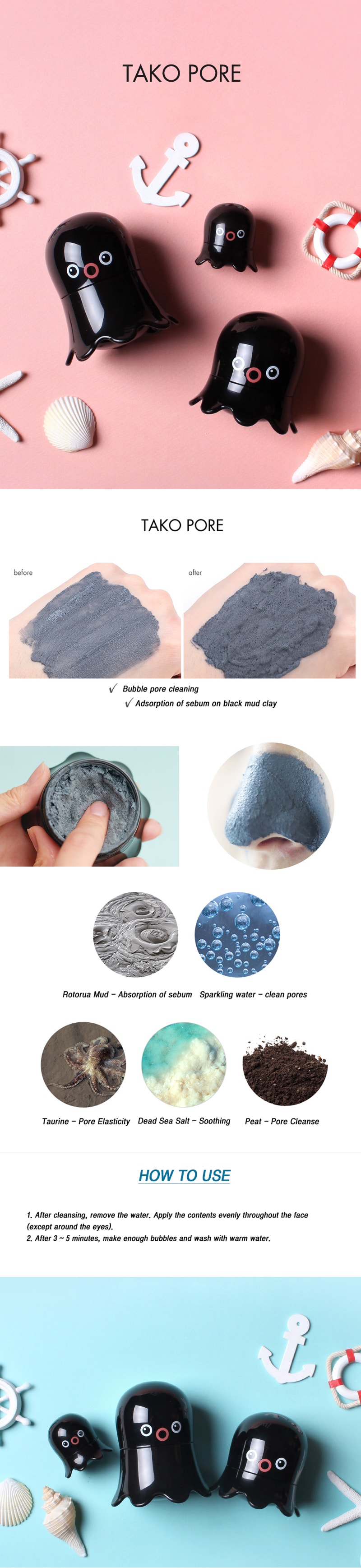 TaKo Pore Bubble Pore Pack 65g
