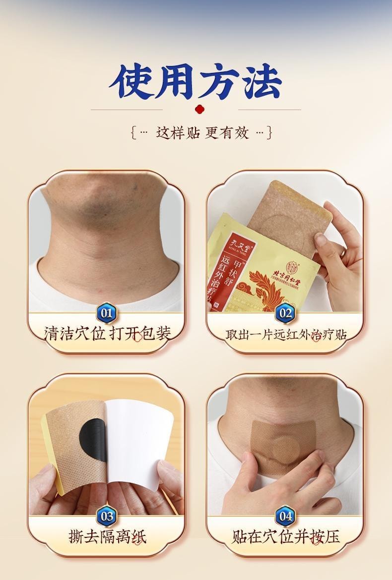 【中國直郵】 北京同仁堂 甲狀腺結節消散結貼專用消除甲亢脖子粗4a冷敷凝膠膏 10貼/盒