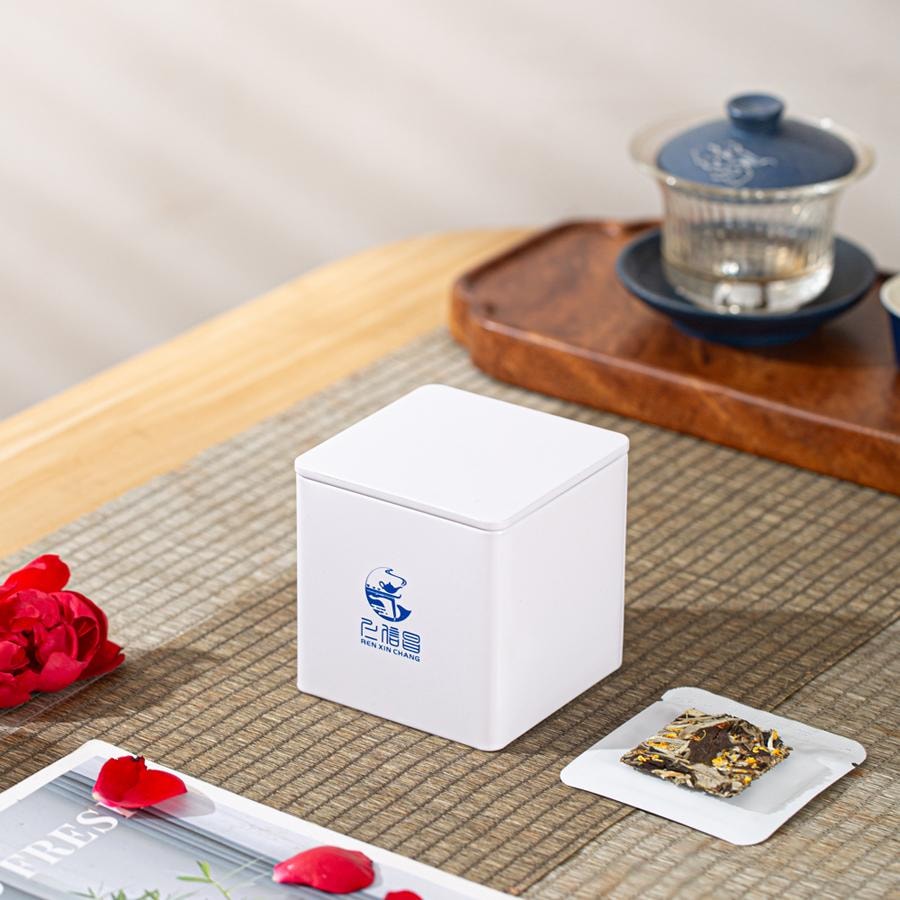 美國 仁信昌 桂花白茶小方片 雲南白茶方片 方便小袋包裝 小茶餅 15片