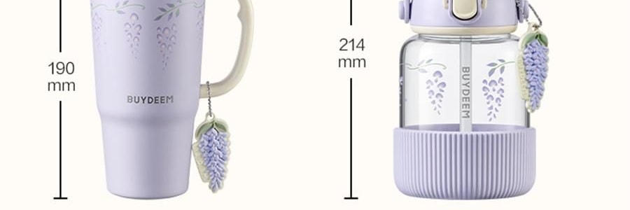 BUYDEEM北鼎 吸管吨吨杯子 便携水杯 800ml 紫藤花 DG78 
