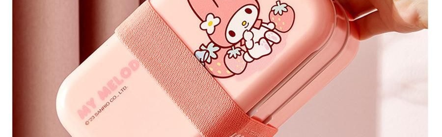 川島屋 melody雙層便當盒 便攜餐盒 18.8*10*11cm 【三麗鷗聯名】