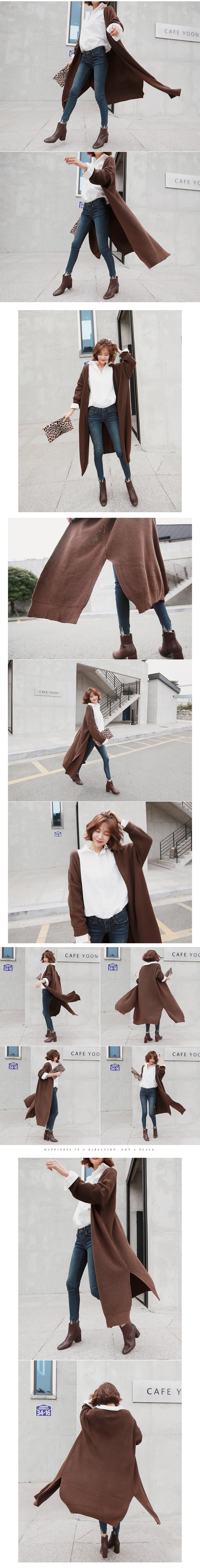 [KOREA] Long Duster Cardigan #Brown One Size(Free) [Free Shipping]