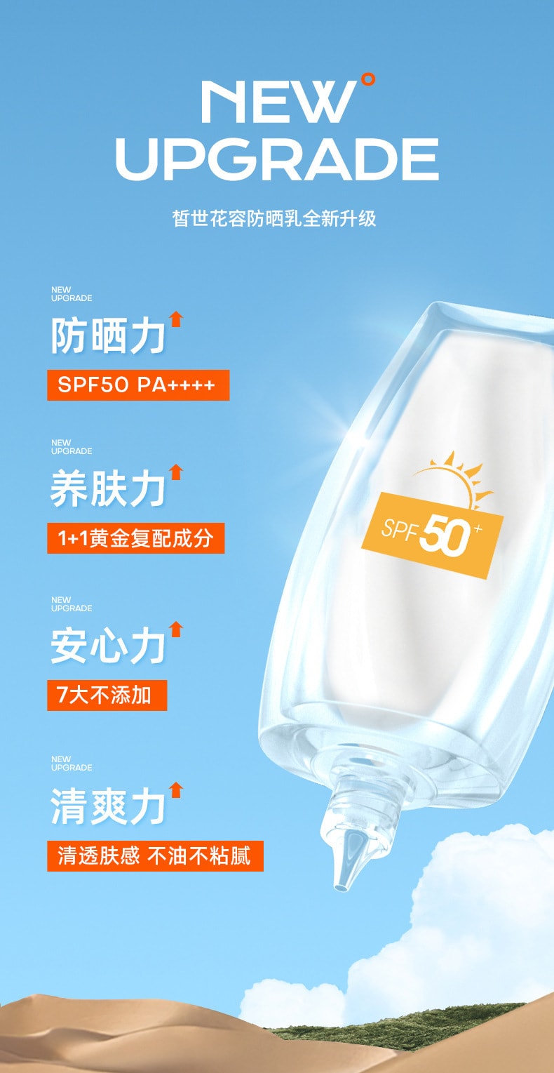【中國直郵】芙詩婷 全身可用 防紫外線防水保濕不油膩防曬乳40g