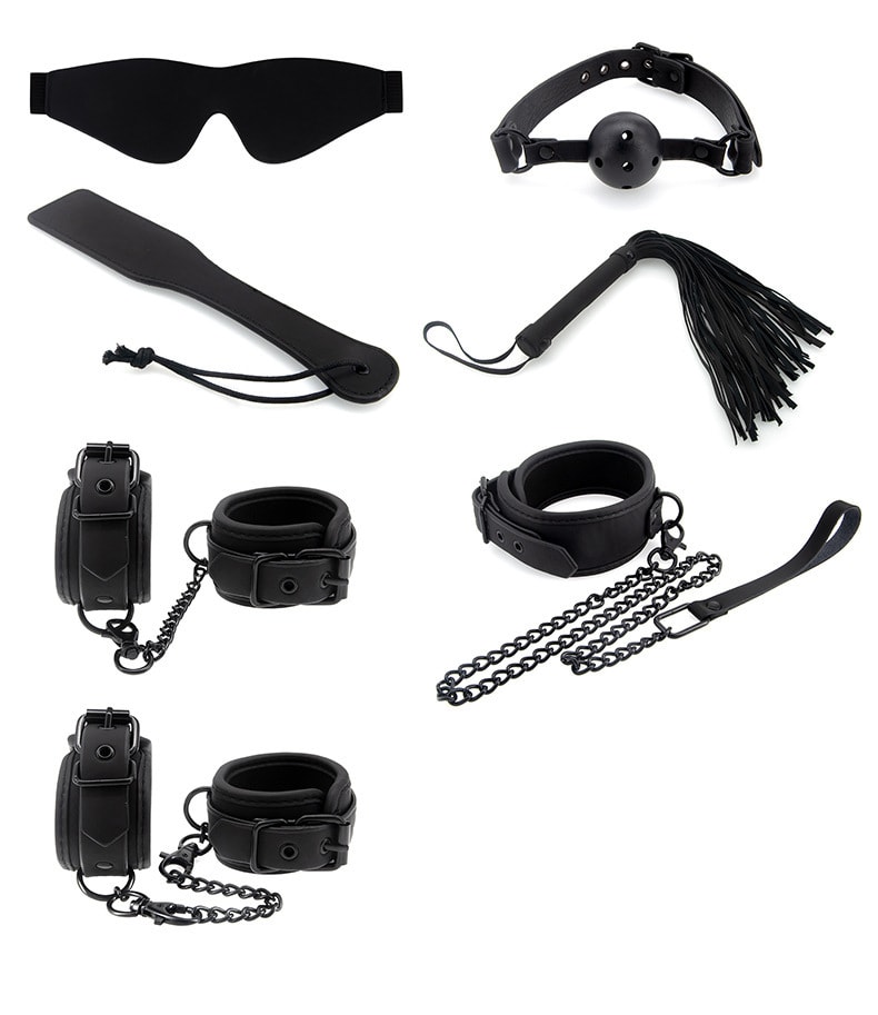 【中国直邮】BEING FETISH 新品 SM组合套装 8件套-棕色 成人必备用品