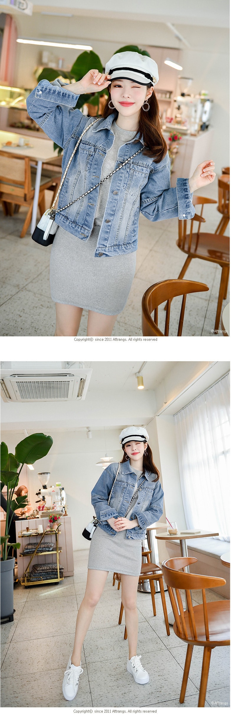 【韩国直邮】ATTRANGS 舒适感十足的迷你长度的卫衣连衣裙 灰色 均码