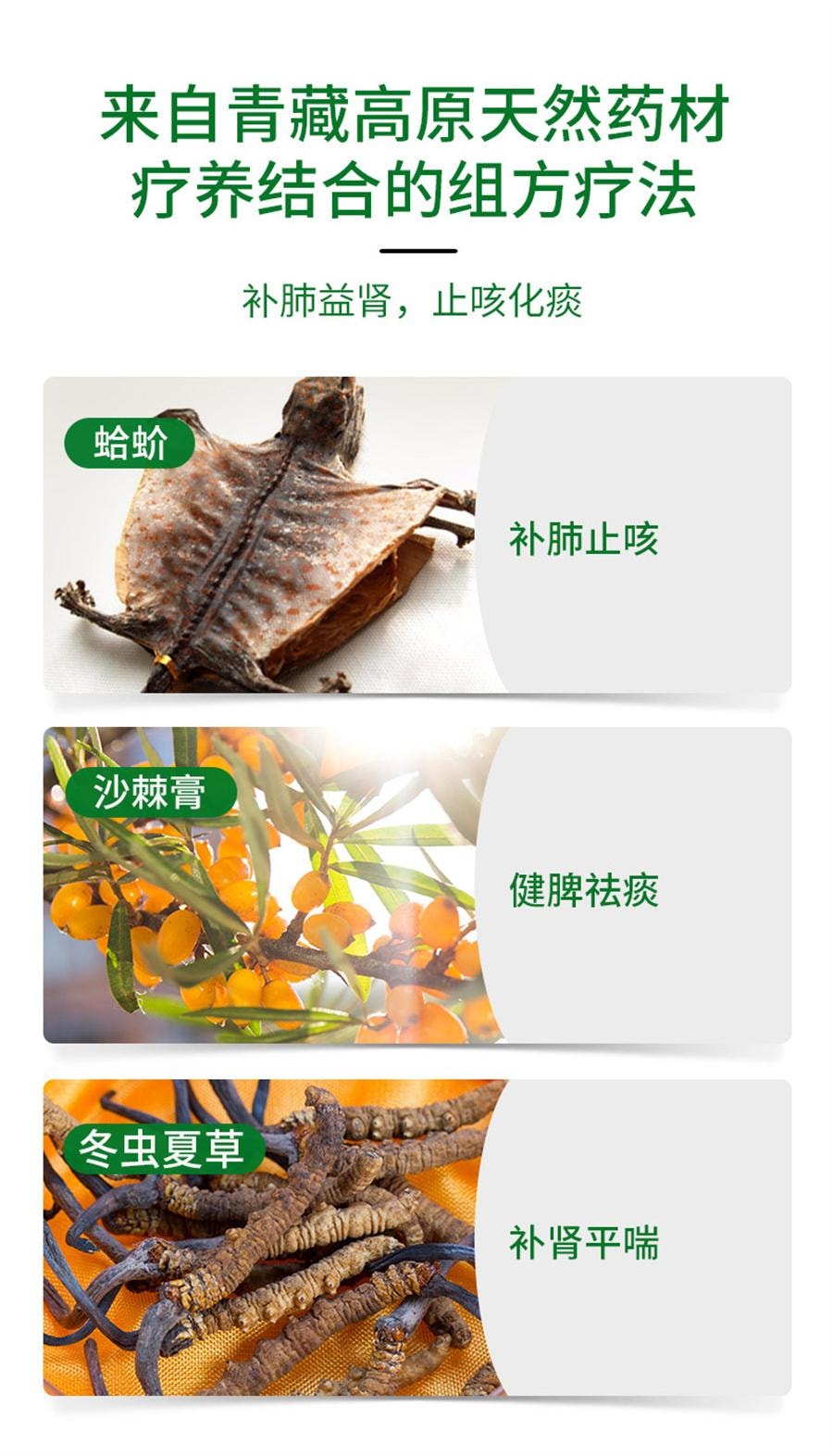 【中国直邮】 中国药材 虫草清肺胶囊 支气管炎咳嗽药化痰止咳润肺消炎24粒/盒