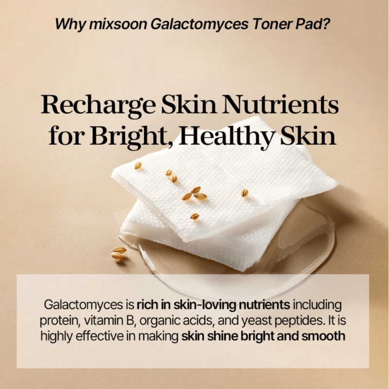 韓國 Mixsoon Galactomyces爽膚棉片 – 雙面去角質棉片含發酵Galactomyces打造光滑肌膚(60片)