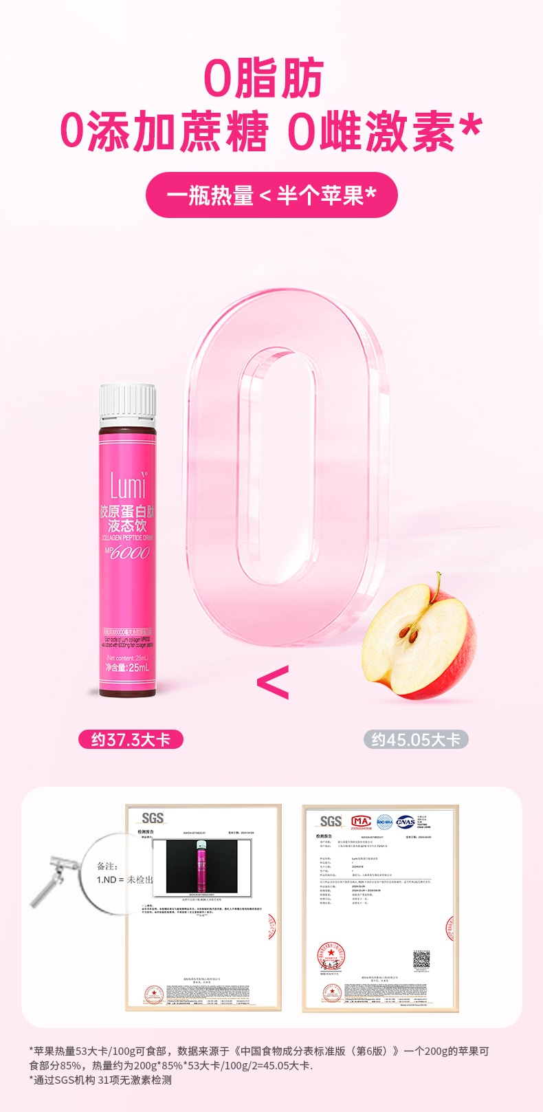 中國Lumi 6000mg膠原蛋白勝肽液態飲+100mg彈性蛋白勝肽 提拉抗老 重塑嘭彈少女肌 25ml*3支入 新包裝