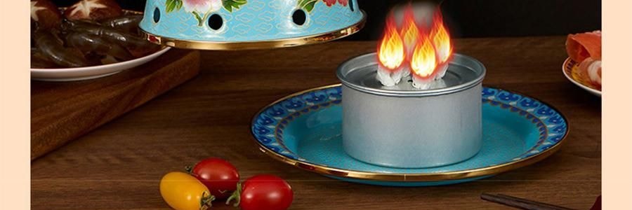 景泰蓝单人铜锅火锅 珐琅彩火锅涮锅 北京火锅铜锅涮肉 蓝色