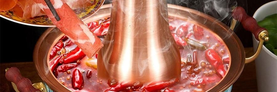 景泰蓝单人铜锅火锅 珐琅彩火锅涮锅 北京火锅铜锅涮肉 蓝色