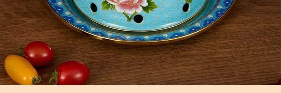 景泰蓝单人铜锅火锅 珐琅彩火锅涮锅 北京火锅铜锅涮肉 蓝色