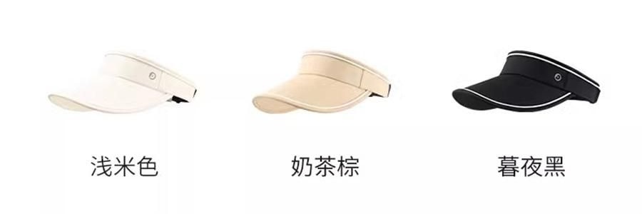 小野和子 防晒帽 遮阳帽 空顶帽  可折叠收纳便携帽子 黑色