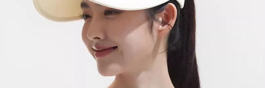 小野和子 防晒帽 遮阳帽 空顶帽  可折叠收纳便携帽子 黑色